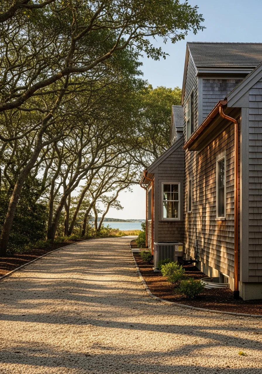 Luxury waterfront homes and estates along Osterville's Nantucket Sound coastline